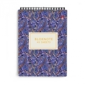 Блокнот А7 40л на гребне  Цветы. Паттерн в клетку, ассорти 5 видов арт.3-40-253