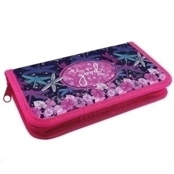 Пенал л/т 1-отдел. средний 190*115 арт.ПКК 03-5 Стрекозы и цветы