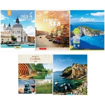 Тетрадь 96л в клетку ArtSpace ЭКОНОМ Микс. Путешествия арт.Т96кЭ_23610