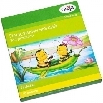 Пластилин воск. ПЧЕЛКА 10цв. в к/к 150г со стеком арт.280031Н