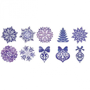 Набор для вырезания бумажных новогодних украшений Сказочные узоры (10 заготовок), 19,7 *19,7см арт.80799