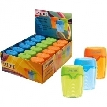 Точилка deVENTE пластмассовая, 1 отверстие, с контейнером, в картонном дисплее арт.4071604