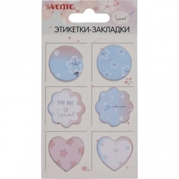 Набор самокл. флажков бумажных с клеевым краем deVENTE Flowers, 25х25 мм, 6х20 листов, 6 дизайнов арт. 2011901