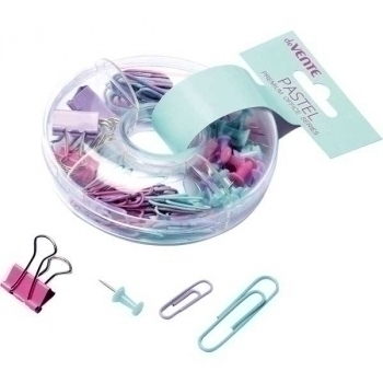 Набор канцелярских принадлежностей deVENTE My gold, скрепки, кнопки, зажимы, 89 предметов, арт. 4133800