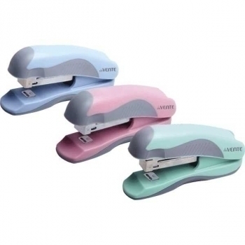 Степлер 24/6, 26/6 (20л) deVENTE Pastel пластик, с каучук.вставкой, в карт.коробке, 3 цвета, арт. 4142900