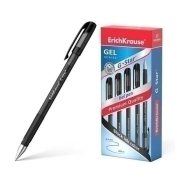 Ручка гелевая ErichKrause G-STAR, 0.5, черная арт.45207 Ручка гелевая ErichKrause G-STAR, 0.5, черная арт.45207