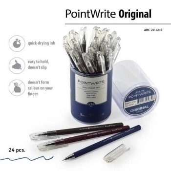 Ручка шариковая Bruno Visconti PointWrite Original, 0.38мм, синяя, корпус ассорти арт.20-0210 Ручка шариковая Bruno Visconti PointWrite Original, 0.38мм, синяя, корпус ассорти арт.20-0210