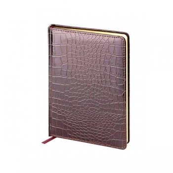 Ежедневник А5+ 145*205 мм, недатир. Bruno Visconti CAIMAN 272 стр, коричневый, золотой срез арт.3-494