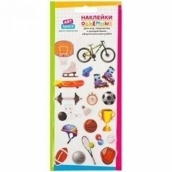 Наклейки объемные ArtSpace 10*19 см Спорт многоразовые, пакет с е/п арт.261100