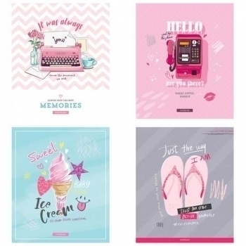 Тетрадь 48л в клетку ArtSpace Стиль. Girls notes, ТВИН-лак арт.Т48кТЛ_29686 Тетрадь 48л в клетку ArtSpace Стиль. Girls notes, ТВИН-лак арт.Т48кТЛ_29686