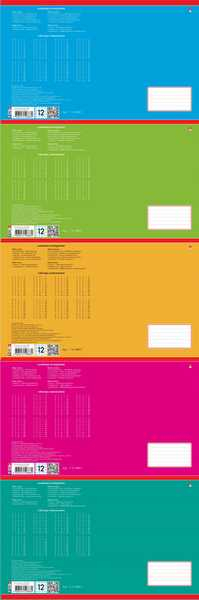Тетрадь 12л ученическая в клетку Альт КЛАССИКА. BRIGHT, (без надписей), ассорти 5 дизайнов арт.7-12-488/1