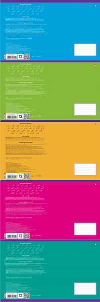 Тетрадь 12л ученическая в линейку Альт КЛАССИКА. BRIGHT, (без надписей), ассорти 5 дизайнов арт.7-12-488/2