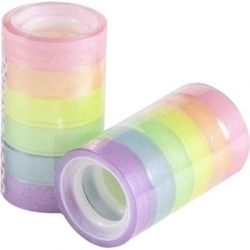 Лента клейкая канцелярская deVENTE пастельная прозрачная, 45мкм, 12ммх10м оранжевая арт. 4162801