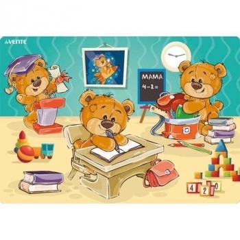 Коврик на стол А4  330*230 мм deVENTE Мишки в школе, 600 мкм арт. 8061909