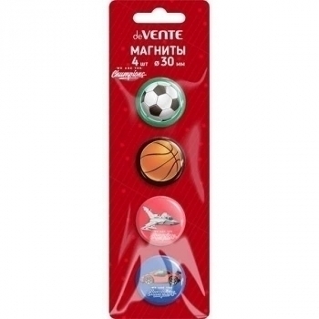 Магниты для доски deVENTE We are the Champions 3 см 4шт, карт. блистер, арт.6021005
