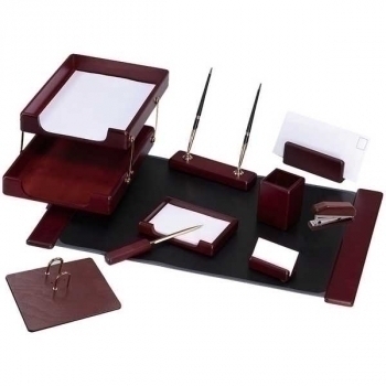 Набор настольный из дерева Delucci, 10 предметов, красное дерево арт.MBn_10201