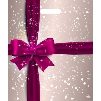 Мешок 45х38см ПВД 60мкм ламинированный с вырубной ручкой, Подарочный перламутр арт.н00188371