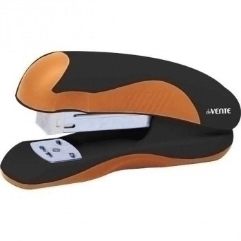 Степлер 24/6, 26/6 (20л) deVENTE Monochrome пластиковый с каучук.вставкой, в картон. коробке, черн+оранж, арт. 4142002