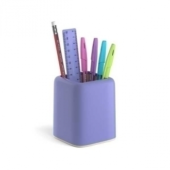 Набор настольный ErichKrause Forte, Pastel 6 предм., фиолетовый с желтой вставкой арт.53281