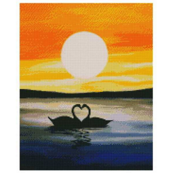 Алмазная мозаика 40*50см Лебединая пара арт.VD272