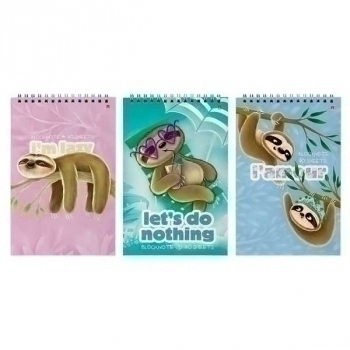 Блокнот А5 40л на гребне Карибские ленивцы в клетку, ассорти арт.3-40-552