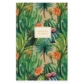 Блокнот А4 80л престиж Кактусовый рай, клетка, тв. обл., глянц. ламинация арт.3-80-060/13