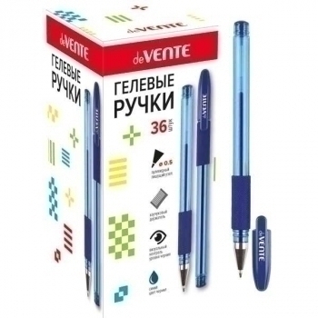 Ручка гелевая deVENTE Ritony, 0.5мм, с полупрозр. корпусом и резиновым держателем, синяя арт.5051345 Ручка гелевая deVENTE Ritony, 0.5мм, с полупрозр. корпусом и резиновым держателем, синяя арт.5051345