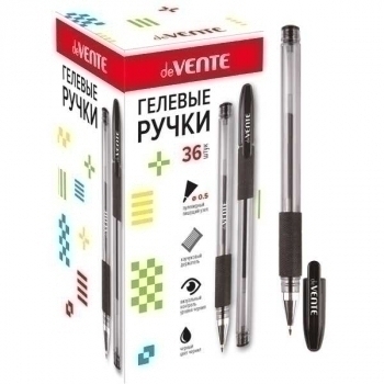 Ручка гелевая deVENTE Ritony, 0.5мм, с полупрозр. корпусом и резиновым держателем, черная арт.5051346 Ручка гелевая deVENTE Ritony, 0.5мм, с полупрозр. корпусом и резиновым держателем, черная арт.5051346
