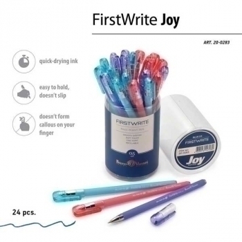 Ручка шариковая Bruno Visconti FirstWrite. Joy, 0,5мм, синяя, корпус ассорти арт.20-0283