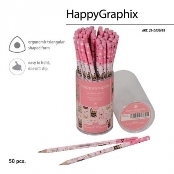 Карандаш Bruno Visconti HB ч/гр. HappyGraphix. Цирк. Зайка, трехгранный арт.21-0030/69