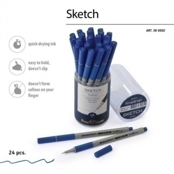 Ручка капиллярная Bruno Visconti Sketch. Fineliner 0.4мм, с грипом, синяя арт.36-0002