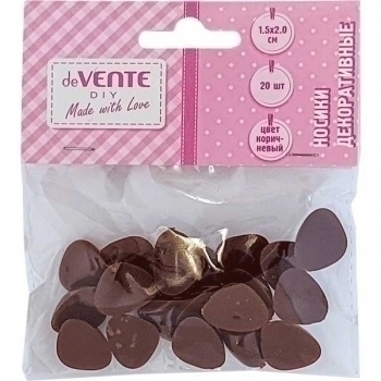 Носики декоративные deVENTE 15х20мм, пластик, 20 шт в пакете, коричневый, арт. 8001924 Носики декоративные deVENTE 15х20мм, пластик, 20 шт в пакете, коричневый, арт. 8001924
