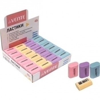 Ластик deVENTE Pastel 22*18*10мм, цветной, синтетический каучук арт. 8030908 Ластик deVENTE Pastel 22*18*10мм, цветной, синтетический каучук арт. 8030908