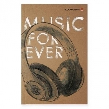 Блокнот А5 160л. престиж MUSIC FOREVER, клетка, тв. обл., глянц. ламинация арт.3-160-074/12