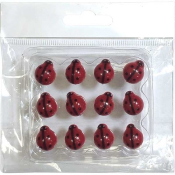 Кнопки канцелярские силовые deVENTE Lady Birds, 12 шт., в форме божьих коровок арт.4132102