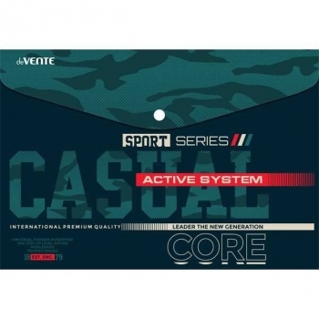 Папка-конверт А5 (240х170мм) на кнопке deVENTE Sport Casual, 150 мкм, непрозрачная с рисунком, арт. 3079103