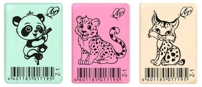 Ластик «ZOO» Z1 (35*25*8 мм), пастельный цвет, в ассортименте арт.31С 1966-08 Ластик «ZOO» Z1 (35*25*8 мм), пастельный цвет, в ассортименте арт.31С 1966-08