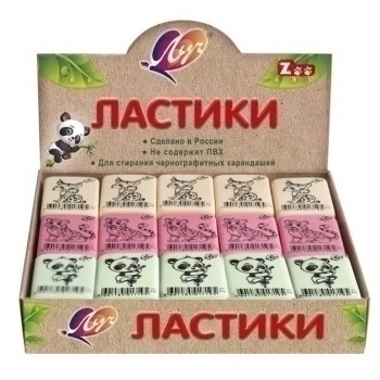 Ластик «ZOO» Z1 (35*25*8 мм), пастельный цвет, в ассортименте арт.31С 1966-08