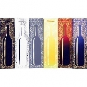 Пакет подарочный 11x38x11 см бумажный deVENTE Bottle, под бутылку, с фольгированием, арт. 9041134