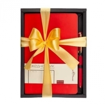 Набор подарочный Bruno Visconti VINCENT ежедн-к недат. А5 140*210 мм, 272 стр, красный+ шар.ручка арт.3-216/04-2