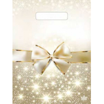 Пакет  новогодний 40х31см ПВД 60мкм глянцевый с вырубной ручкой, Изысканный бант арт.н00205835