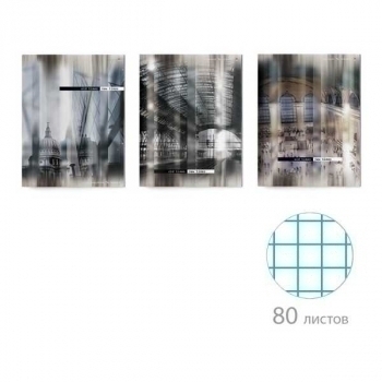 Тетрадь А4 80л в клетку Альт ПРИЗМА ВРЕМЕНИ, ассорти 3 вида арт.7-80-836