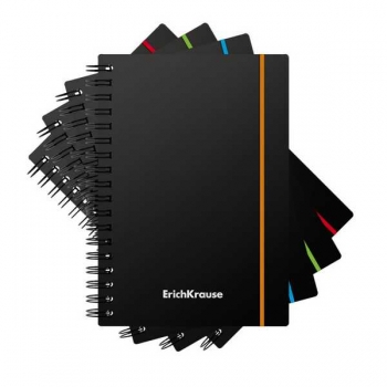 Тетрадь А6 80л в клетку на спирали ErichKrause Accent, пластиковая обложка, на резинке, ассорти арт.53140