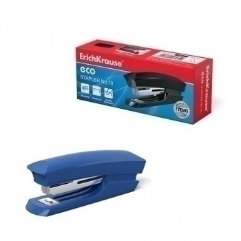 Степлер 10 (20л) ErichKrause Eco Classic, с антистеплером, вмещает до 50 скоб, ассорти арт.28234
