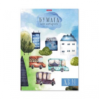 Папка для акварели А3 10л ErichKrause Черничный бульвар 180 г/м2 арт.49820