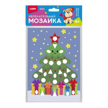 Набор для детского творчества - Увлекательная мозаика новогодняя (набор малый) Елочка, 4+ арт.Км-022