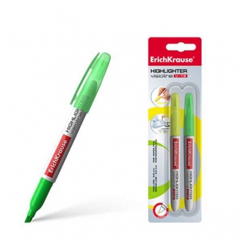Маркер-выделитель ErichKrause V-15  (набор 2 шт блистер:желтый, зеленый) арт.30972