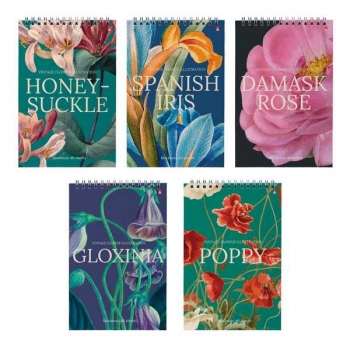 Блокнот А5 40л на гребне Цветы. Паттерн в клетку, ассорти 5 видов арт.3-40-251