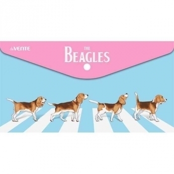 Папка-конверт Travel (260x140мм) на кнопке deVENTE The beagles,150 мкм, непрозр. с рис. арт.3079242