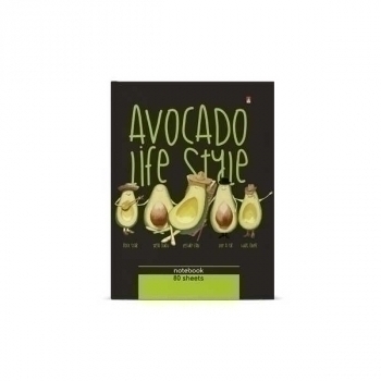 Блокнот А6 80л. престиж Avocado style, клетка, тв. обл., глянц. ламинация арт.3-80-005/35